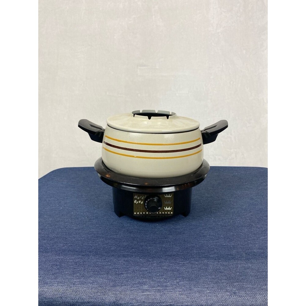 Vintage Regal Mardi Gras Gourmet Cooker Electric Fondue Pot Model 6711